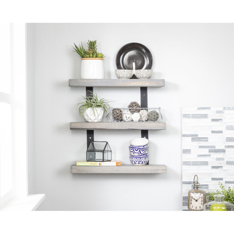 Birch Lane Serene 3 Piece Pine Solid Wood Tiered Shelf & Reviews